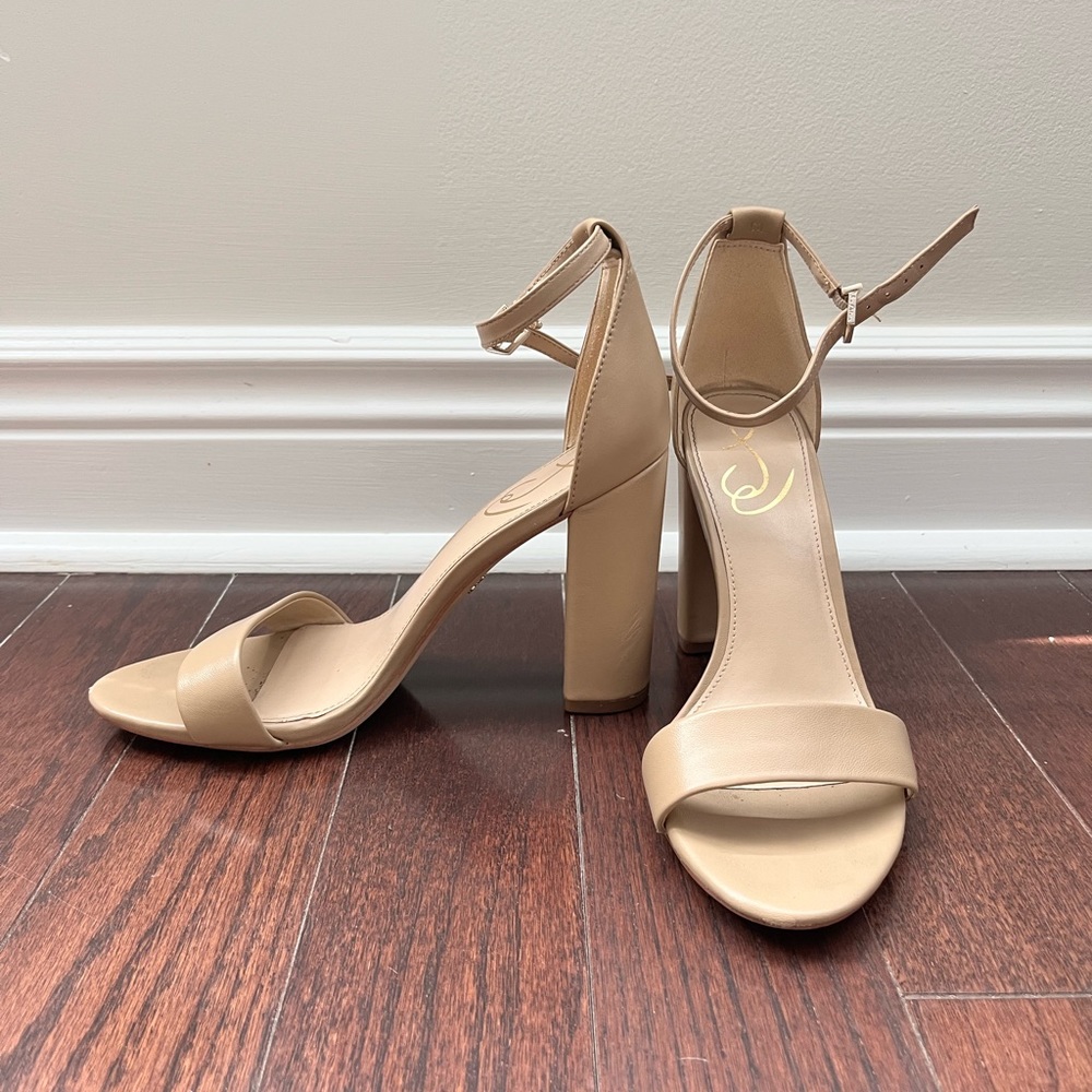 Sam Edelman 👡 Nude Block Heel Sandals